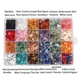 24 cores 1200 pçs contas de cristal natural para fazer jóias suprimentos cura pedra preciosa pulseira kit conjunto caixa chip irregular - Image 3