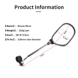 Espelho retrovisor de bicicleta, espelho retrovisor de segurança para ciclismo, amplo alcance, ângulo de visão traseiro ajustável - Image 2