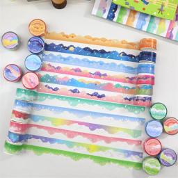 5m nuvens coloridas bronzeamento washi fitas deco mão conta álbum diário scrapbooking diy fita adesiva kawaii coreano papelaria - Image 3