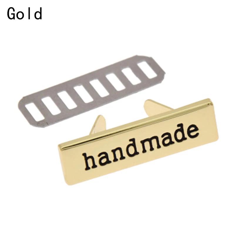 Etiquetas de metal para roupas artesanais, etiquetas para roupas diy feito à mão com letras para costura - Image 1