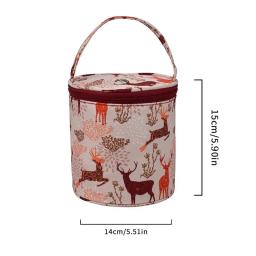 Saco de armazenamento de fios de lã de tricô redondo sacos organizador agulhas de costura de crochê bolsa tecer ferramentas acessórios tigela artesanato tote - Image 6