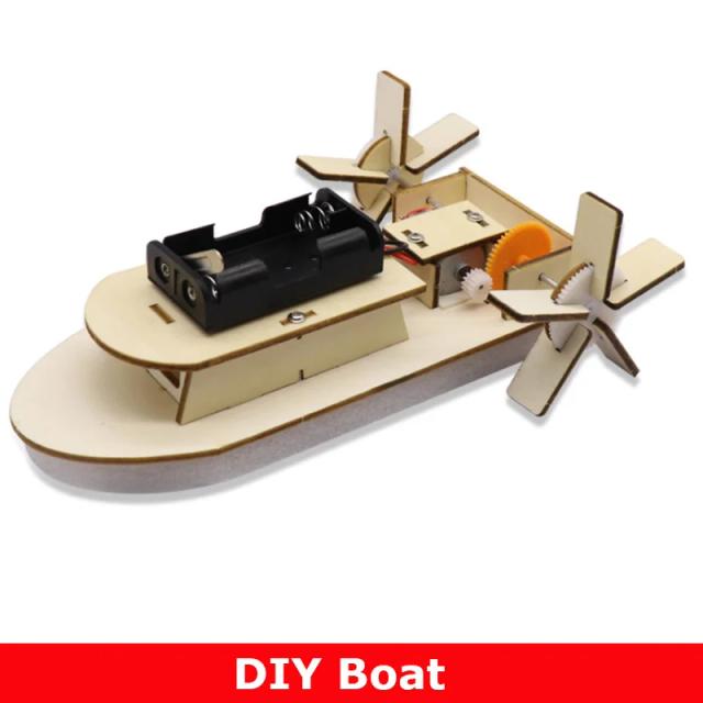 Conjunto de Material para Montagem de Barco de Madeira 3D - Kit Criativo de Construção e Aprendizagem Científica