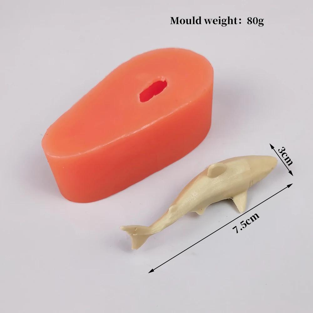 Molde tubarão forma molde de silicone marinha artesanal 3d vela molde diy sabão molde aroma gesso decorativo pingente molde decoração ferramentas - Image 1