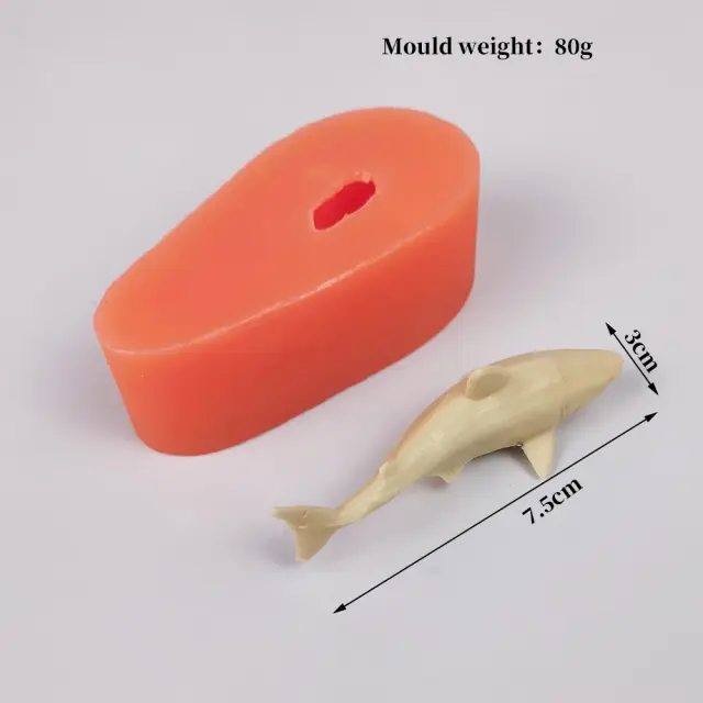 Molde de Silicone Artesanal em Forma de Tubarão para Vela, Sabão e Decoração DIY