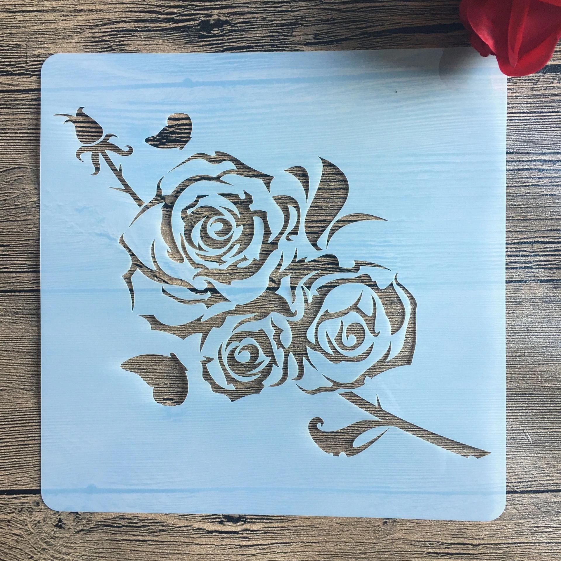 20*20 cm tamanho diy artesanato molde de mandala para pintura estêncil estampado álbum de fotos cartão de papel em madeira, tecido, parede - Image 1