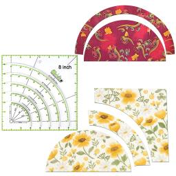 8 "x 8" multifuncional corte retalhos régua arcos & fãs quilt círculo cortador régua ferramentas de costura artesanato tecido acolchoado régua - Image 2