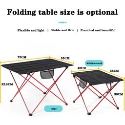Mesa dobrável portátil de acampamento ao ar livre mobiliário computador mesas cama piquenique 6061 liga alumínio ultra leve mesa dobrável - Image 6
