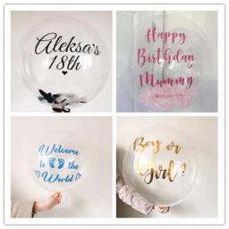Bolha balão com adesivo personalizado, Dia dos Namorados, Festa de Casamento, Baby Shower, Decoração de Aniversário, 18 em, 24 em, 36 em, 1PC - Image 2