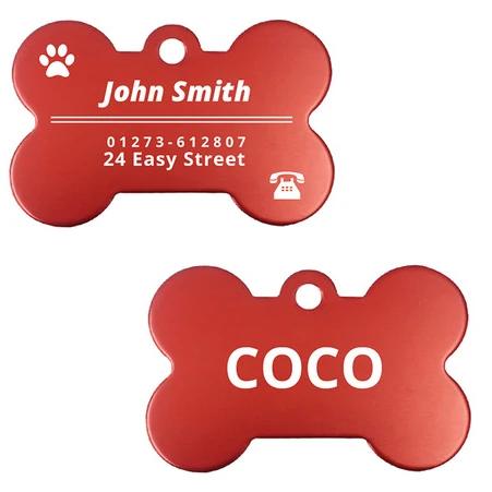 Tag de Identificação Personalizada para Cães e Gatos com Nome Gravado e Acessórios Exclusivos