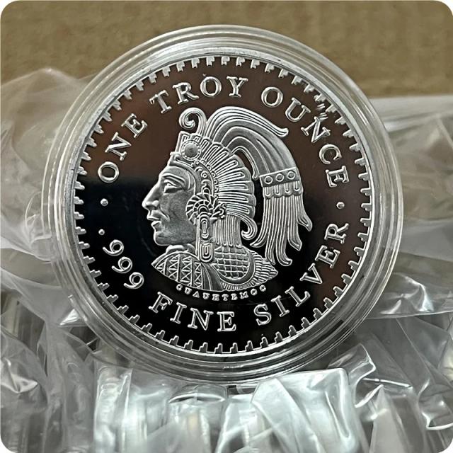 Coleção de Moedas Comemorativas Banhadas a Prata - Artesanato Decorativo para o Lar e Presentes Incríveis do México