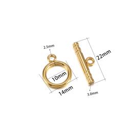 Fecho De Alternância De Aço Inoxidável Para Fazer Jóias, Fechos OT, Conector De Fivela, Prendedor De Pulseira, Cor De Ouro, Acessórios DIY, 3-6 Conjuntos - Image 4