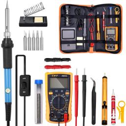 Kit de ferro de solda elétrica 220v 110v 60w solda estação retrabalho ferramentas reparo lápis calor - Image 1