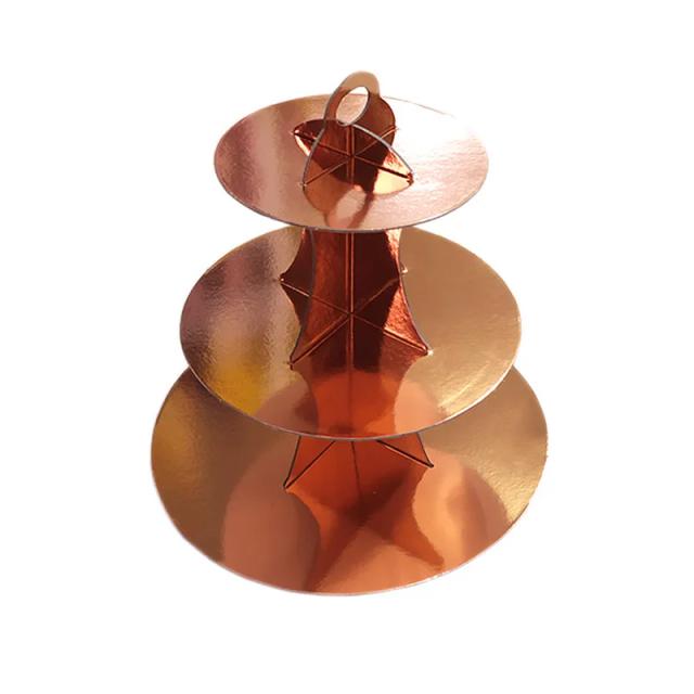 Conjunto Elegante de Louça Descartável em Ouro Rosa para Festas, Casamentos e Aniversários - Inclui Copos de Papel, Pratos, Palhas e Carrinho de Bolo