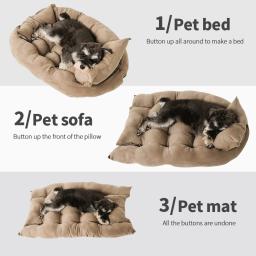 Cama de Dormir Multifunções para Animais de Estimação, 3 em 1, Sofá, Quente, Ninho, Canil, Macio, Almofada, Cães, Gatos, Cachorro, Gatinho, Inverno - Image 5