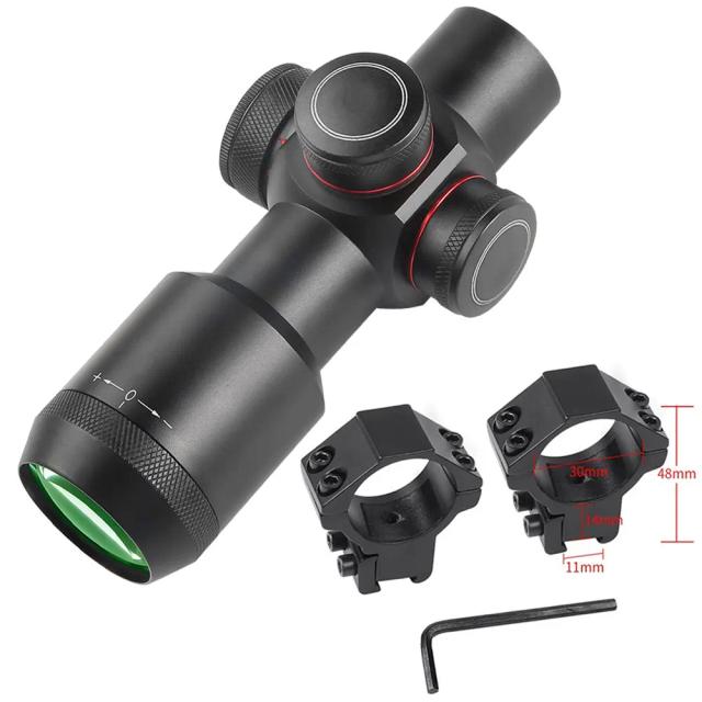 Luneta T-Eagle SR 2X28 para Airsoft com Retículo Vermelho e Verde - Óptica Tática para Caça e Tiro ao Ar Livre