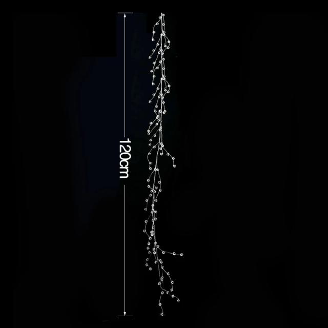 Cordão Acrílico Cristal com Strass 3D Transparente para Decoração de Casamento e Guirlandas de Chapéu de Noiva