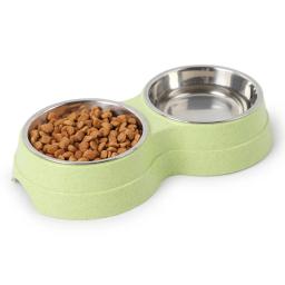 Duplo pet tigelas comida para cães alimentador de água de aço inoxidável pet beber prato alimentador gato filhote de cachorro suprimentos de alimentação pequeno cão acessórios - Image 5