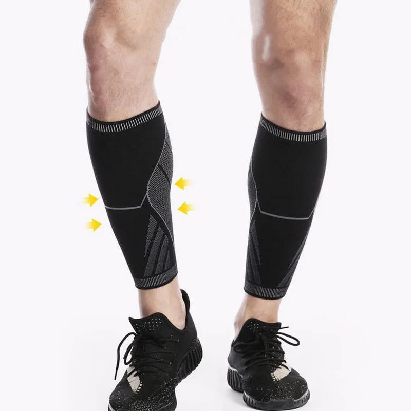 Caneleira esportiva para corrida, 2 peças, protetor de pernas e caneleiras, sem costura, elástica para homens e mulheres, fitness - Image 1