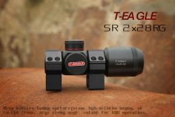 T-eagle sr 2x28 rg tactical mira óptica riflescope alumínio curto escopo luz sniper airsoft armas de ar para a caça com montagens - Image 1