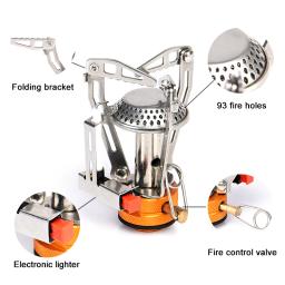 Widesea-Dobrável Aquecedor De Fogão A Gás De Acampamento, Queimador De Turista, Piquenique Ao Ar Livre, Suprimentos De Equipamentos De Cozinha, Fornalha De Sobrevivência, 1 Pc - Image 5