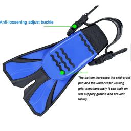 Barbatanas de mergulho ajustáveis para adultos, nadadeiras de mergulho com snorkel, pés de mergulho, equipamentos de mergulho portátil para iniciantes em esportes aquáticos, envio direto - Image 5