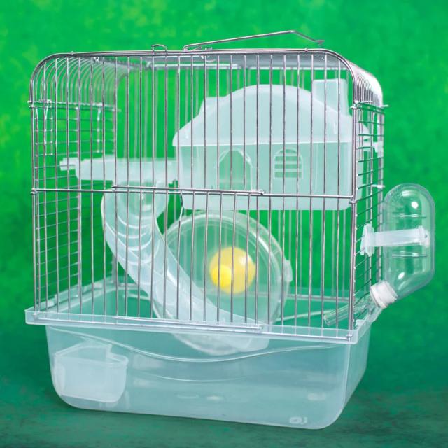 Conjunto Completo de Habitat para Hamsters, Chinchilas e Cobaias com Roda Fitness e Escorregador