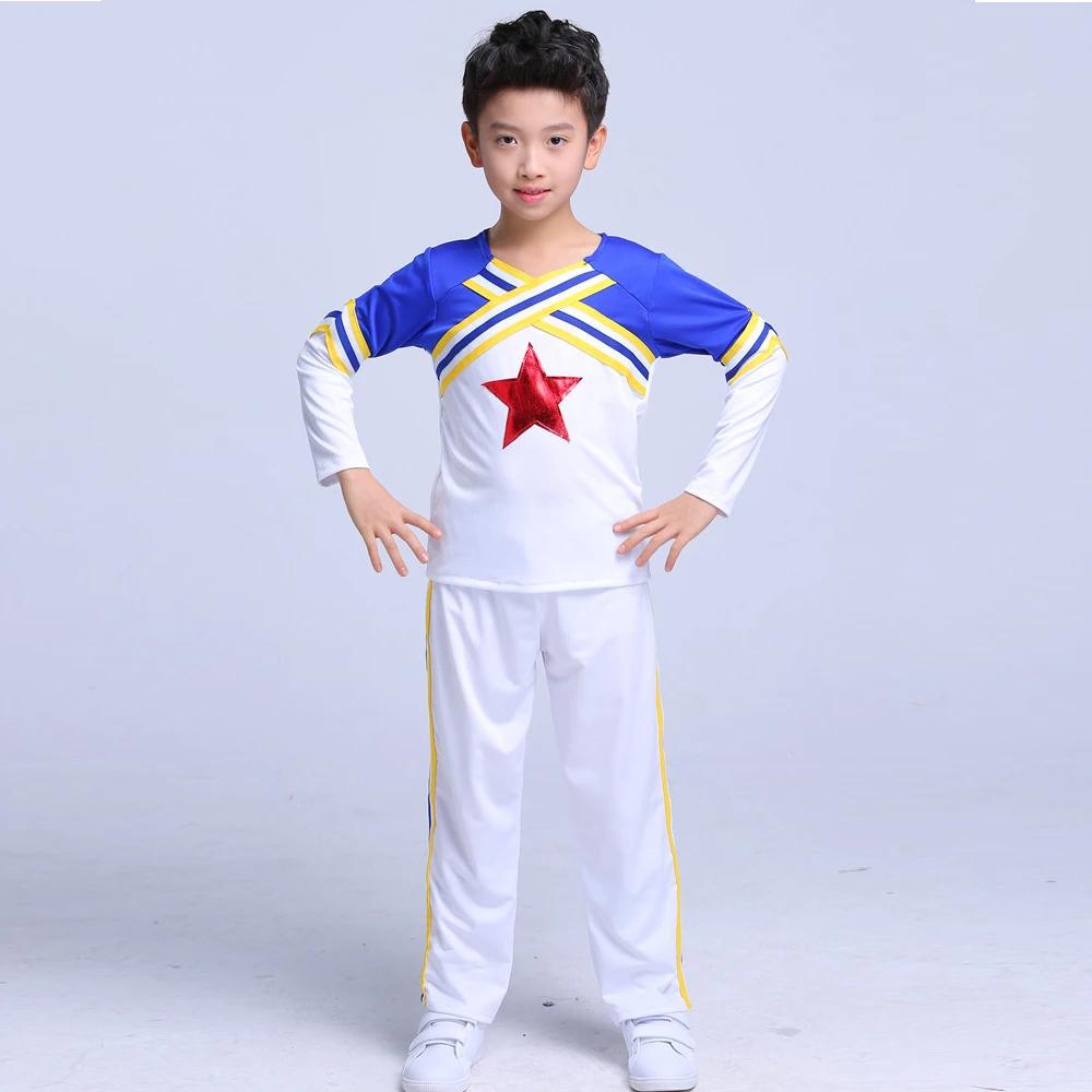 Lolanta novas meninas traje uniforme de líder de torcida atividades escolares desempenho outfits 4-16 anos azul vermelho - Image 1