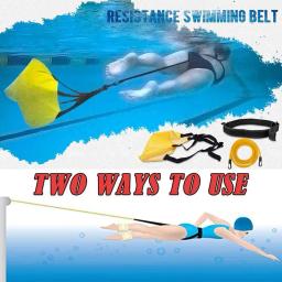 Natação Resistência Parachute Elastic Rope Swim Resistance Training Belt Set Aids Natação Equipamento De Treinamento De Natação Para Adulto - Image 3