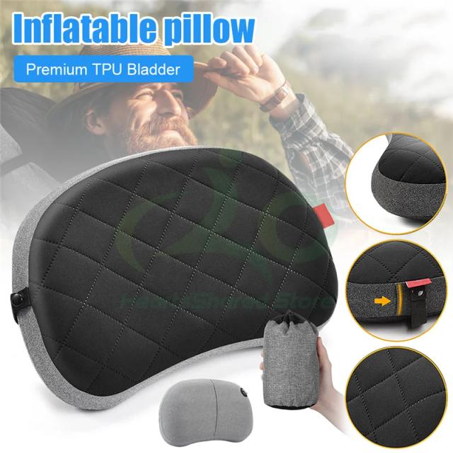 Travesseiro Inflável Ultra-Leve e Portátil para Camping, Caminhadas e Viagens ao Ar Livre