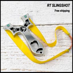 Material de aço inoxidável catapulta slingshot de metal completo tiro ao ar livre caça pássaro poderoso equipamento ferramentas profissionais - Image 1