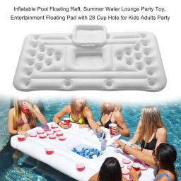 Colchão inflável para cerveja, suporte flutuante para 28 copos de cerveja, mesa de bola flutuante de verão 2021 - Image 5