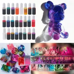 24 cores conjunto de tinta de álcool tintas de desenho resina cola epoxy difusa pigmento líquido resina epoxy pintura tintura 10ml cada arte artesanato dropship - Image 2