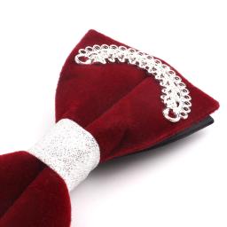 Laço vermelho vinho para homens e mulheres, Gravata borboleta de casamento para adulto, Claret Laços para casamento, Ternos de borboleta, Cravats, Groomsmen Bowties - Image 6