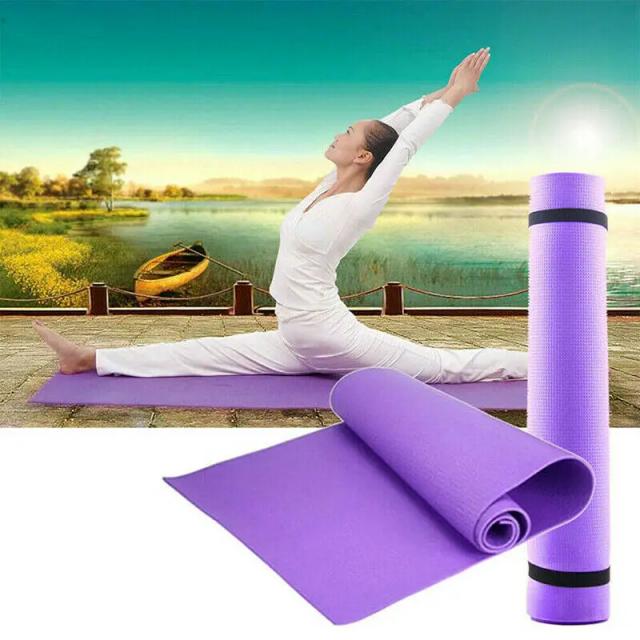 Tapete de Yoga Antiderrapante 173x60 cm em Espuma Grossa para Exercícios, Pilates e Meditação