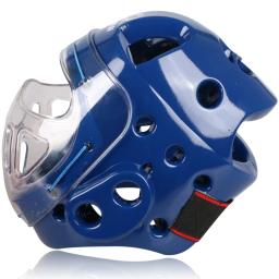 Novos capacetes de karatê branco capacete de segurança fitness kick boxe taekwondo chapelaria protetores de cabeça de luta com guarda transparente - Image 6