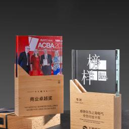 Troféu de cristal retângulo personalizado diy, suporte de madeira para graduação, lembrança, vendas, eventos esportivos, prêmios - Image 5