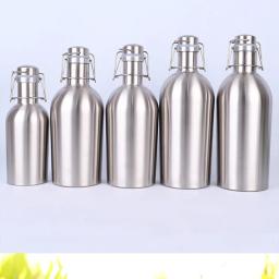 Garrafas de cerveja portáteis de aço inoxidável, garrafas de cerveja resistentes com 32oz/64oz, tampa superior segura para fabricação em casa - Image 3