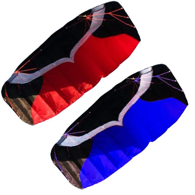 Parafóleo Manobra Kite de 2m em Nylon Vermelho e Azul - Diversão ao Ar Livre com Excelente Voo