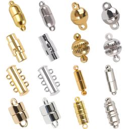 Fechos magnéticos fortes de aço inoxidável, cabem em pulseiras, colar, conectores de fecho de ródio para fazer joias de pulseira de couro - Image 1