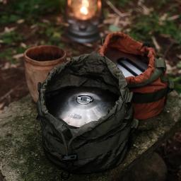Agt multifuncional acampamento chá chaleira de água tecido saco armazenamento ao ar livre bushcraft ferramentas glamping engrenagem bolso com draw cord - Image 3