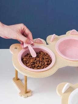 Cerâmica Single e Double Food Bowl com suporte de madeira Stand, Pet Alimentador, Cachorro e Gato, Cão Suprimentos, Porcelana, Dropshipping - Image 3