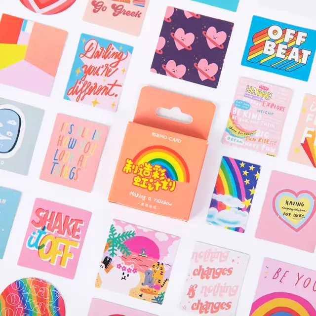 Kit de 46 Adesivos Decorativos Kawaii para Estilizar Diários e Álbuns de Papelaria Infantil