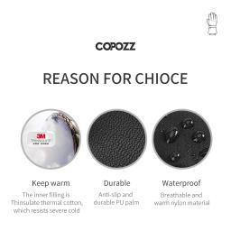Copozz luvas de esqui das mulheres dos homens ultraleve à prova dwaterproof água inverno quente luvas snowboard motocicleta equitação neve à prova vento - Image 4