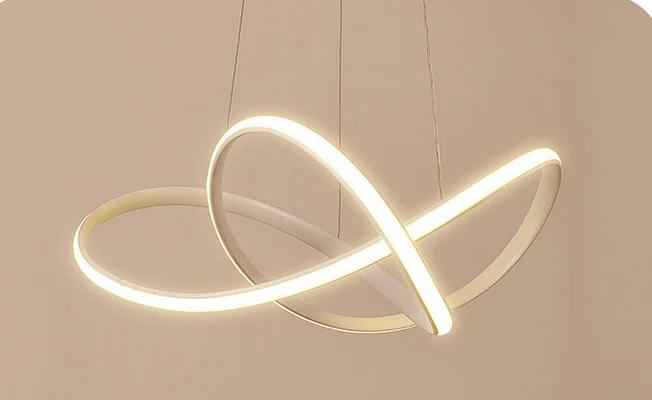 Curva simples e moderno luzes pingente de alumínio restaurante conduziu a lâmpada pendurada arte sala estar quarto estudo iluminação led lâmpadas nordic - Image 1