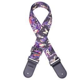 Correia de guitarra de nylon para guitarra elétrica acústica, cinto multicolorido, correias ajustáveis para impressão de caveira, picaretas para baixo - Image 6