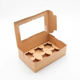 Conjunto de caixas brancas para doces e cupcakes, 6 peças, branco, presente de casamento, sobremesa, artesanato, embalagens com windows, copos, bolo, 6 suportes de cupcake - Image 3
