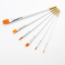 Conjunto de pincéis aquarela de 6 tamanhos com forma diferente, ponta redonda, de nylon, para pintura de cabelos, acessórios para arte - Image 3