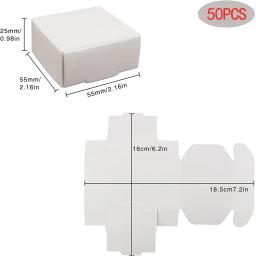Caixa de presente quadrada dobrável Kraft, caixas artesanais para jóias, favores de festa de Natal, pequenas empresas, preto, branco, marrom, 20 pcs, 50pcs - Image 2