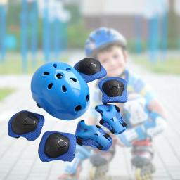 Capacete de segurança infantil, com joelheira e cotoveleira, para ciclismo, com proteção para capacete - Image 2