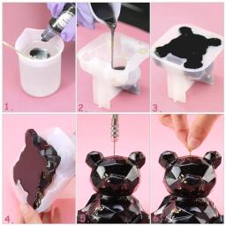 Moldes de resina animal estereoscópico, moldes de fundição de urso de silicone, resina epóxi para chaveiros, faça você mesmo, suprimentos de joias de resina artesanal - Image 4